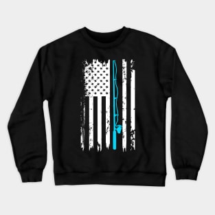 American Flag Fishing Vintage Crewneck Sweatshirt